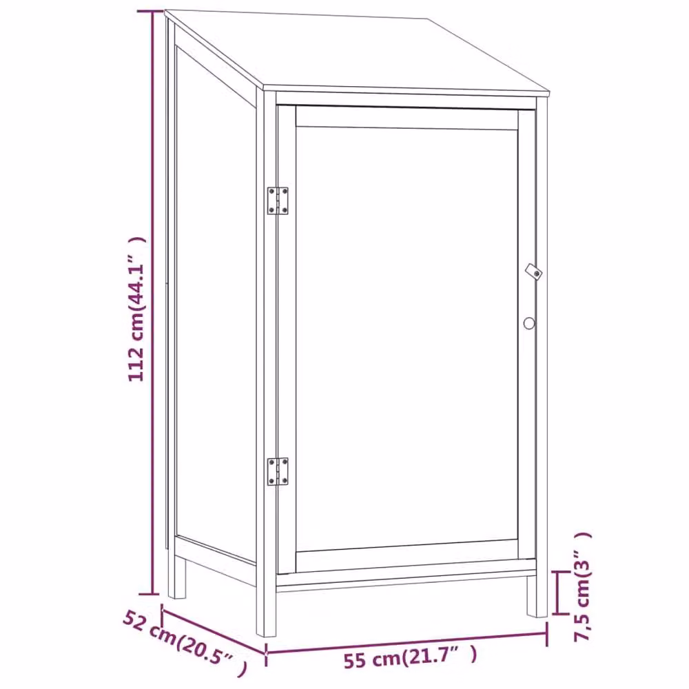 Berkfield Home Garden Shed in Anthracite Solid Wood, W/D/H: 55 x 52 x 112 cm – 3