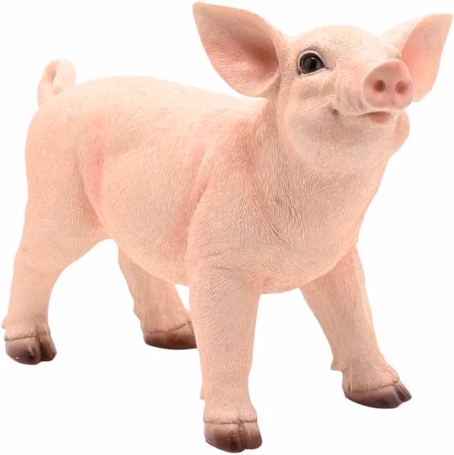 Naturecraft Rustic Standing Pig Figurine in Pink