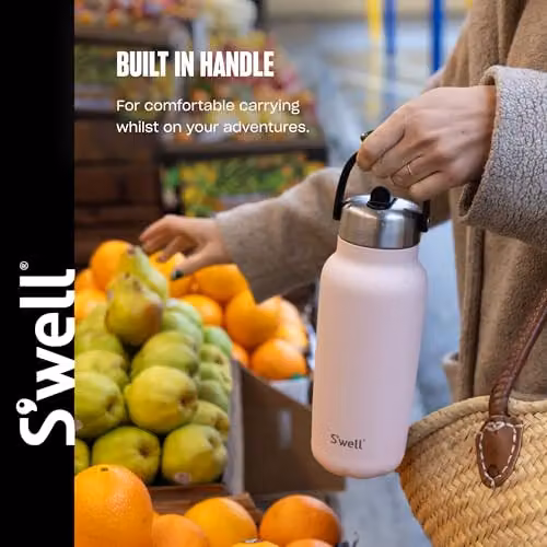 S'well Recycled Stainless Steel Explorer Bottle with Straw Lid, Pink, 700ml – 3