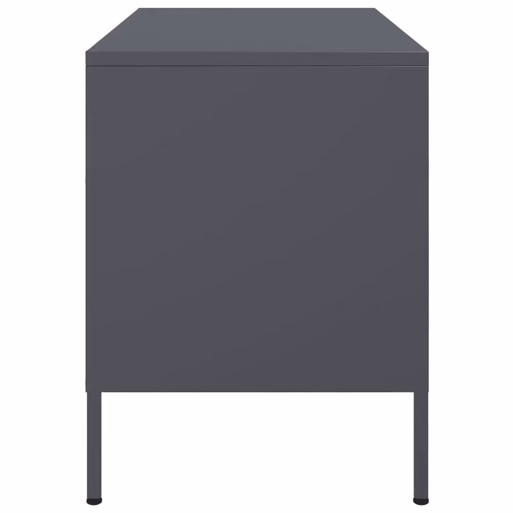 Berkfield Home Set of 2 Modern Anthracite Steel TV Cabinets, W: 68 cm, D: 39 cm, H: 50.5 cm – 5