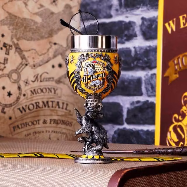 Nemesis Now Harry Potter Hufflepuff Resin Goblet in Yellow and Black, Height: 19.5 cm