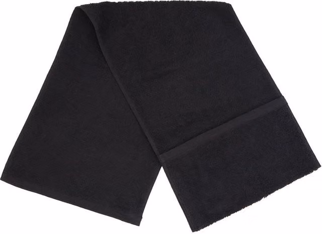 Towel City Luxury Black Cotton Terry Gym Towel