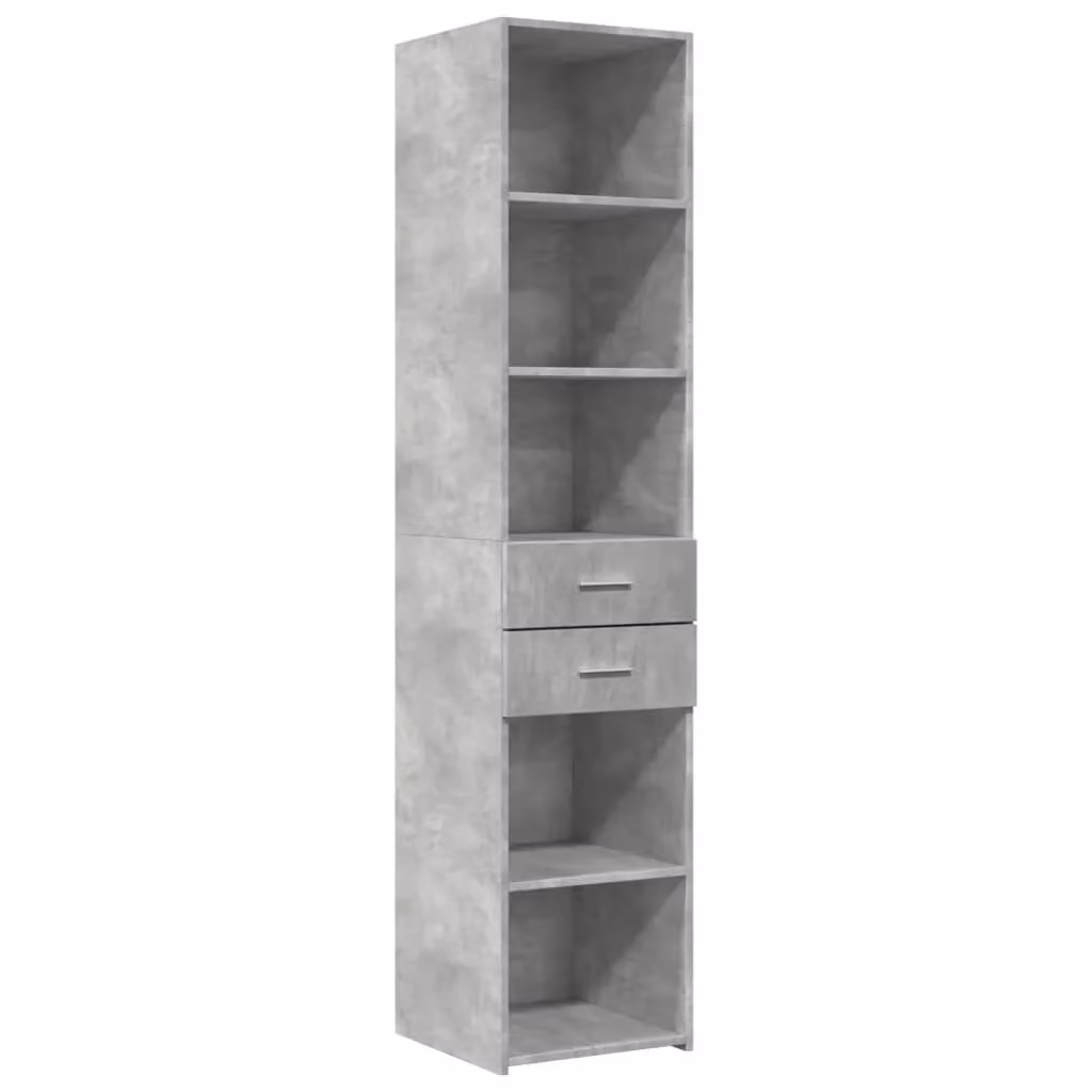 Berkfield Home Modern Highboard in Concrete Grey, W/D/H: 40 x 42.5 x 185 cm