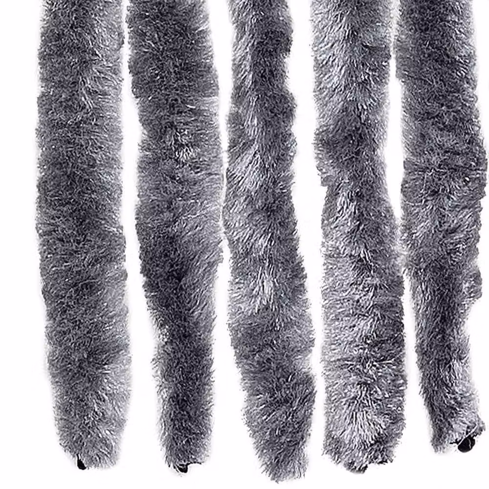 Berkfield Home Silver Chenille Fly Curtain, W: 100 cm, H: 200 cm – 6