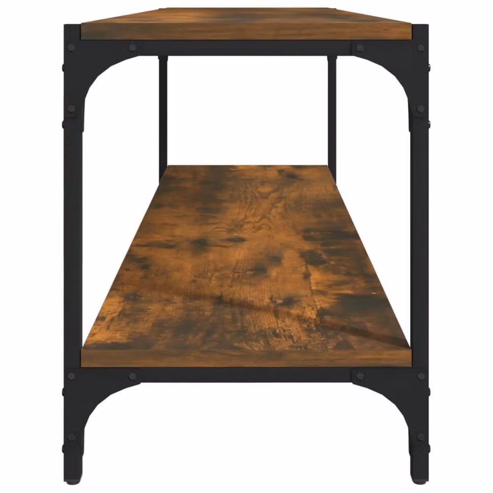 Berkfield Home Industrial TV Cabinet in Smoked Oak and Brown, W/D/H: 100 x 33 x 41 cm – 4