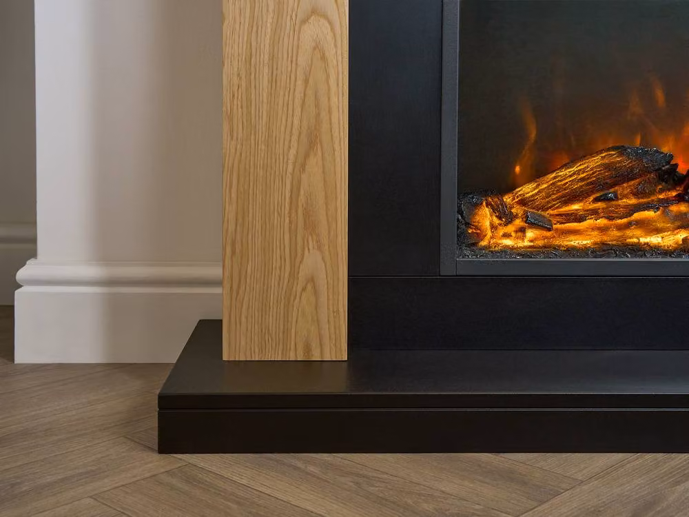 Adam Fires & Fireplaces Sureflame Banbury Electric Fireplace Suite in Oak and Black – 4