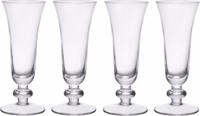 Mikasa Salerno Crystal Champagne Flute Glasses, Set of 4, 170ml, Clear – 1