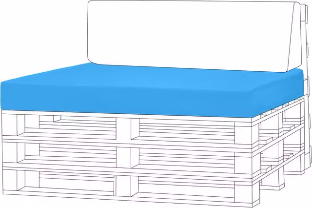 Gardenista Water Repellent Rectangular Outdoor Pallet Seat Pads in Turquoise