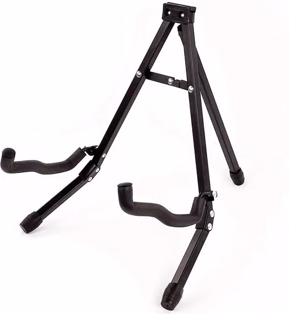 Kelvenix Large Floor Folding Guitar Stand Holder in Black