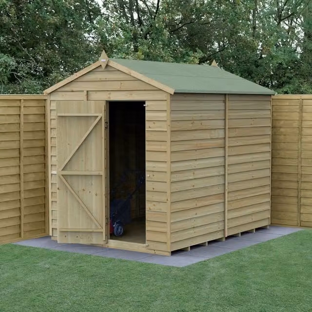 Forest Garden 4LIFE Apex Wooden Shed with Base in Brown