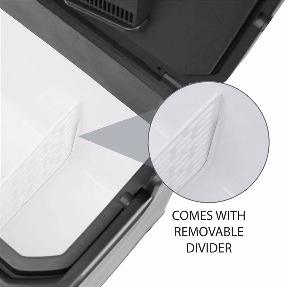 Nordara 33L Dual Use Hot and Cold Portable Cool Box with AC/DC Power Supply in Dark Grey, W: 100 cm, D: 15 cm, H: 15 cm – 4