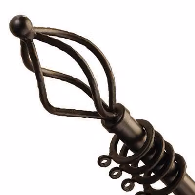 Speedy County Metal 16-19mm Crown Extendable Curtain Pole Set, Black