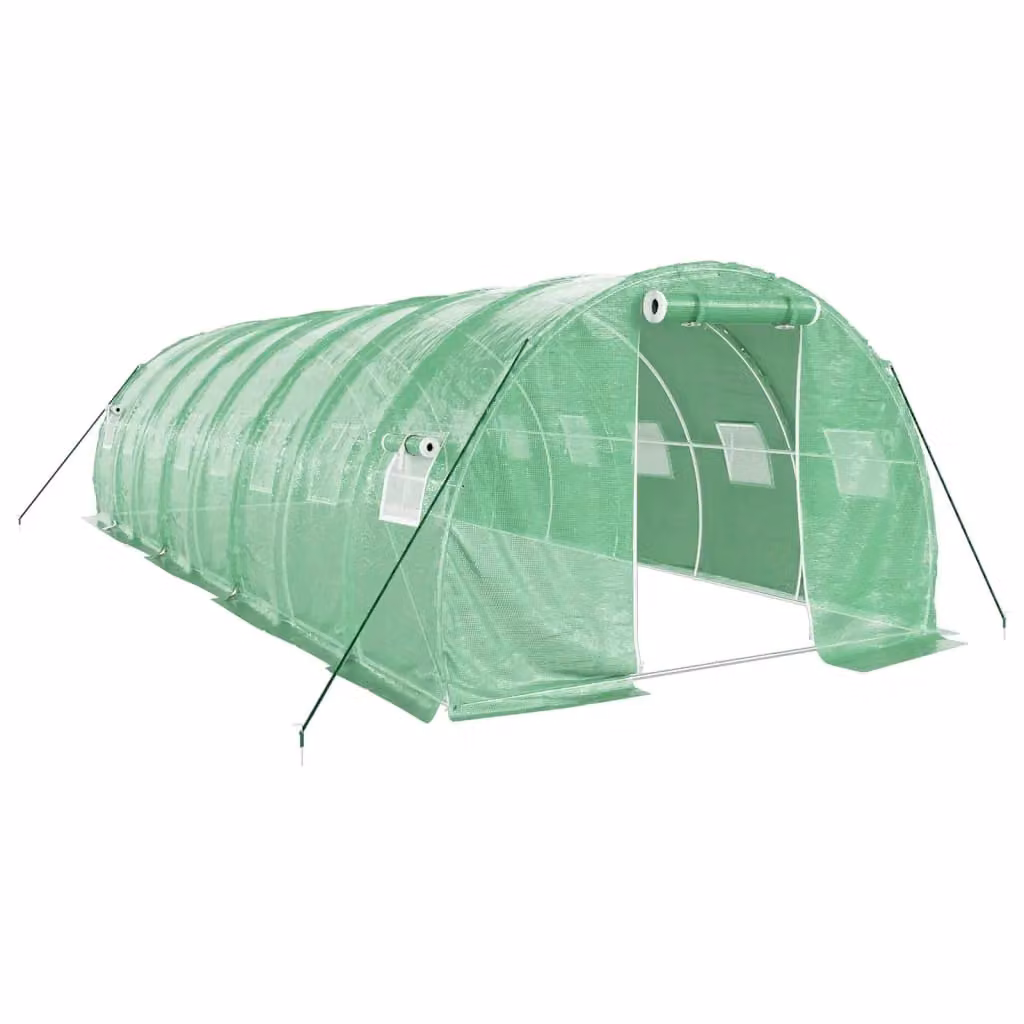 Berkfield Home Green Steel Frame Greenhouse with W/D/H: 8 x 3 x 2 m – 2