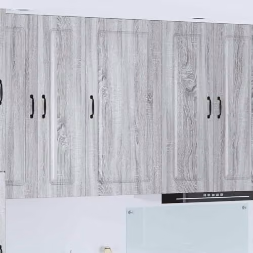 vidaXL Modern Kitchen Wall Unit in Grey with Hinged Doors, W/D/H: 50 x 31 x 100 cm