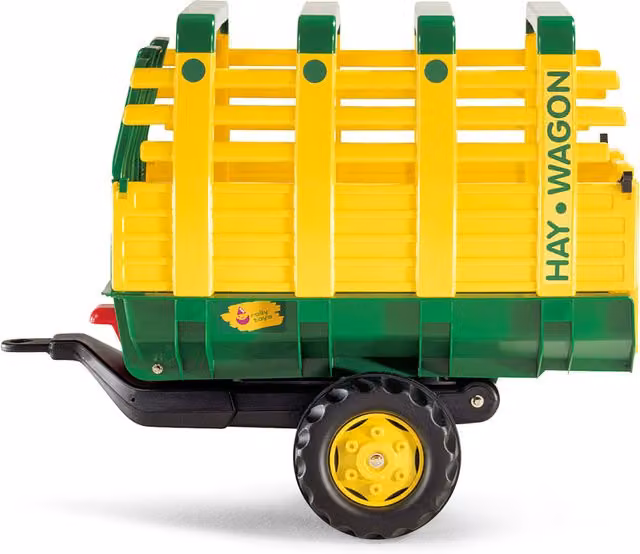 Rolly Toys Giant Hay Wagon Single Axle for Tractors in Green and Yellow