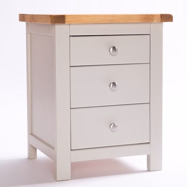 Cabinet Bits Argenta 3 Drawer Bedside Cabinet in Grey