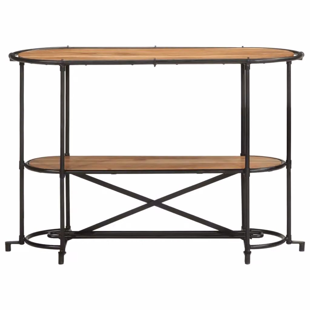Berkfield Home Industrial Acacia Wood Console Table in Brown, W/D/H: 110 x 42 x 76 cm – 2