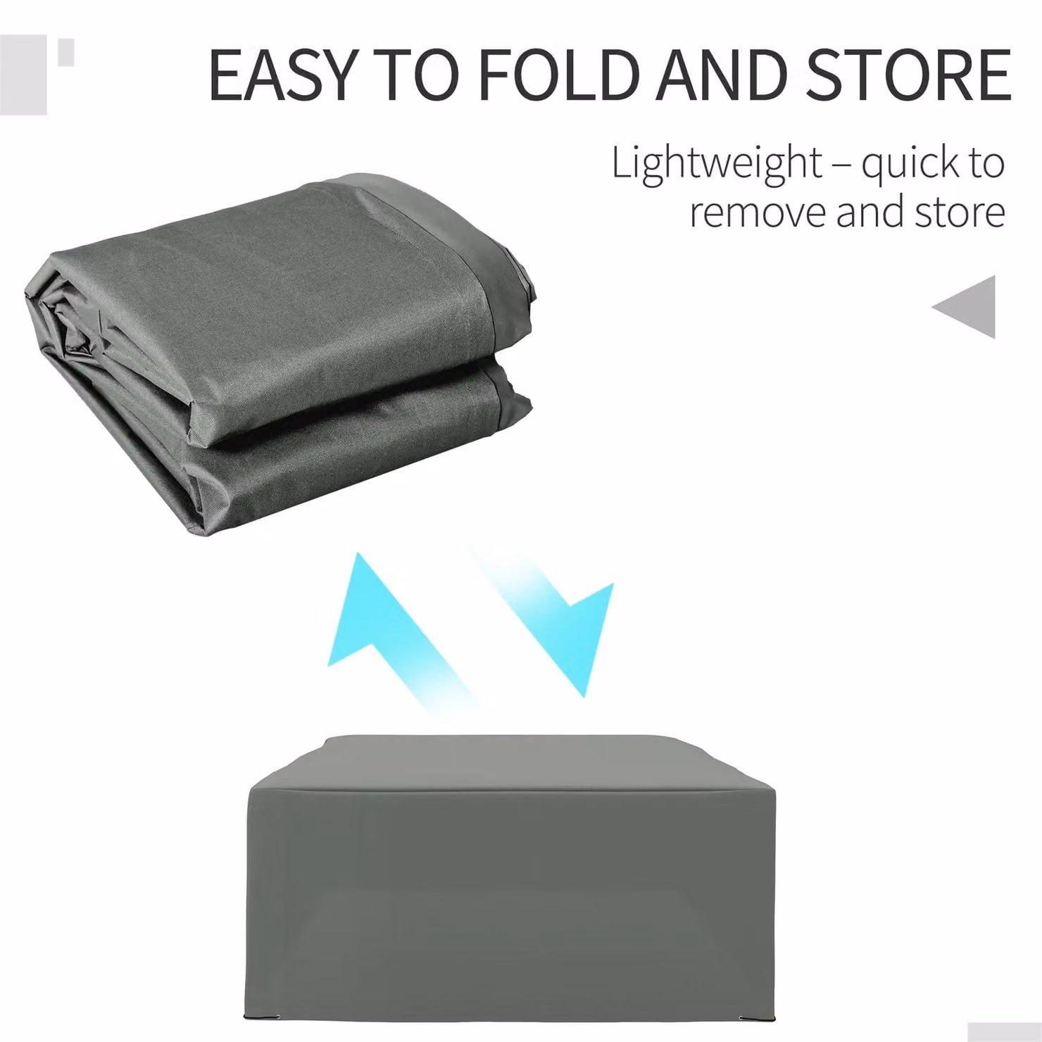 Outsunny Grey Water Repellent Outdoor Furniture Protective Cover, W: 275 cm x D: 205 cm – 3