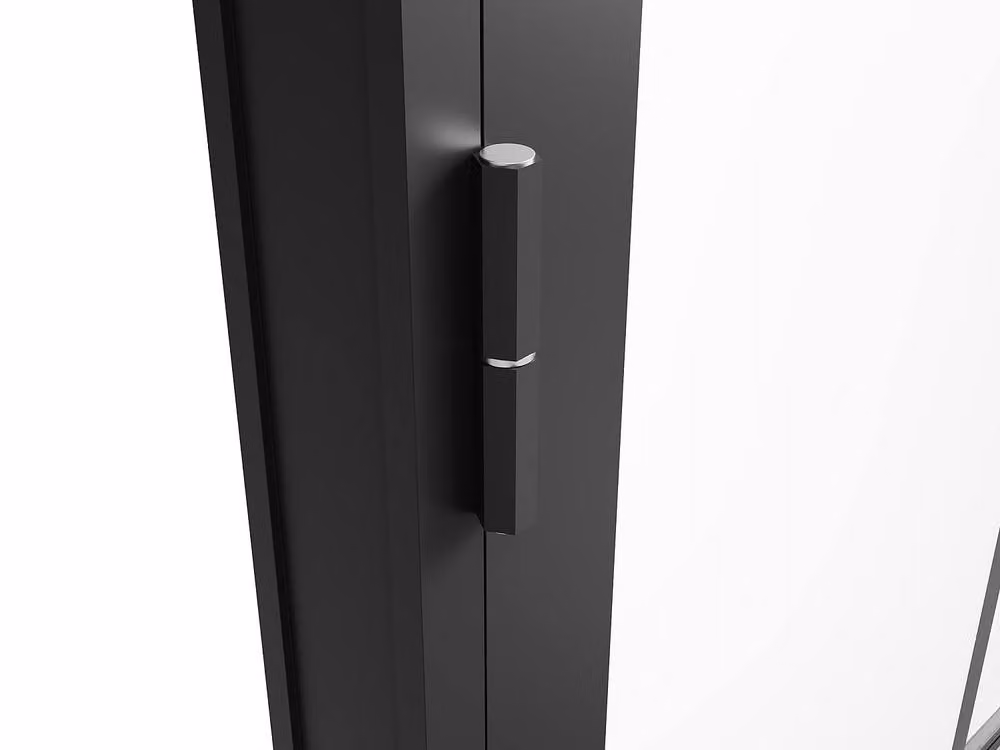 Vente-unique Aluminium and Tempered Glass Reversible Door Unit, Black, H: 204 cm, W: 83 cm – 4