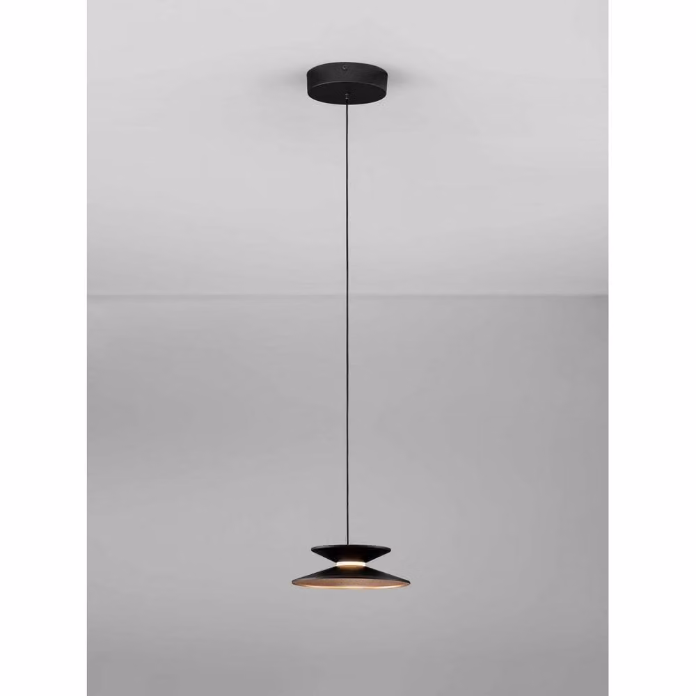 Netlighting Morphi Dome Pendant Light in Black and Gold, Dimmable LED 5W, 3000K Warm White – 3