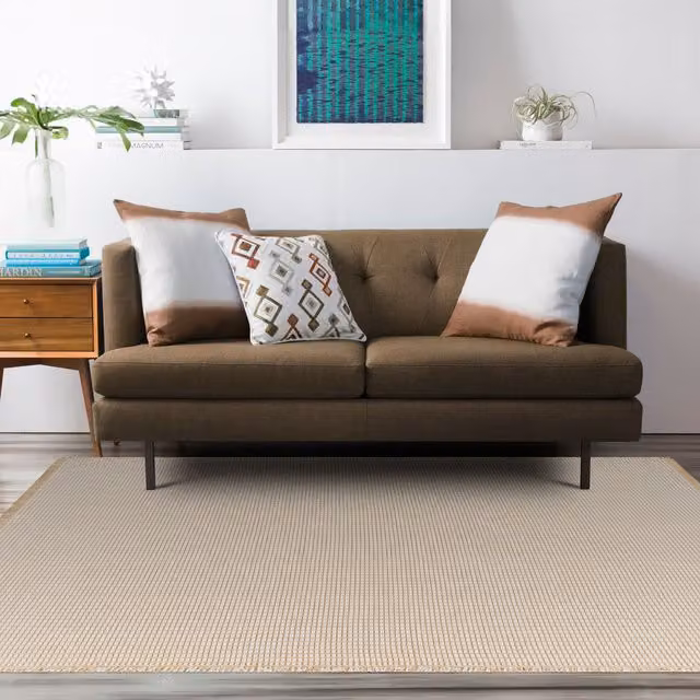 Livabliss Kimi Modern Jute Living Room Rug with Fringes in Taupe/Beige, W: 120 cm, L: 170 cm – 1