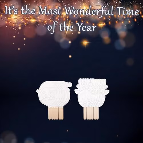 VFM e-Store Christmas Mask Painting Set in White, W: 34 cm, D: 7.7 cm, H: 2.6 cm – 2