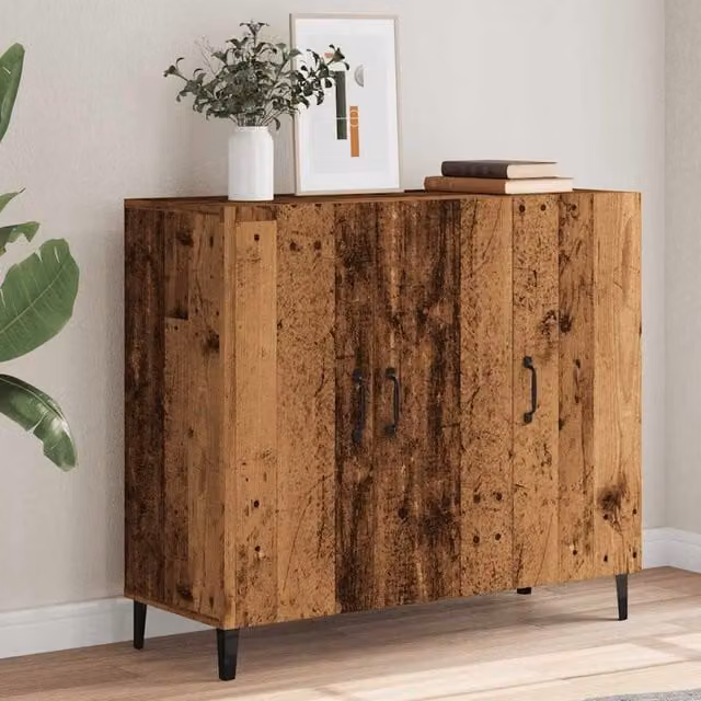 Berkfield Home Industrial Style Sideboard in Brown Old Wood, W/D/H: 90 x 34 x 80 cm – 1