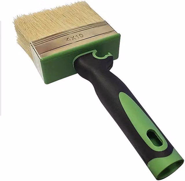 Ronseal 4 Inch Fence Brush with Non-Slip Grip in Green, Width: 10.16 cm