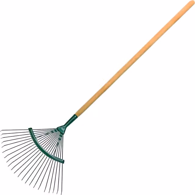 SolaDirect Lightweight 18-Tine Garden Rake with 120 cm Handle, Multicolour Leaf and Grass Rake, Width: 42 cm
