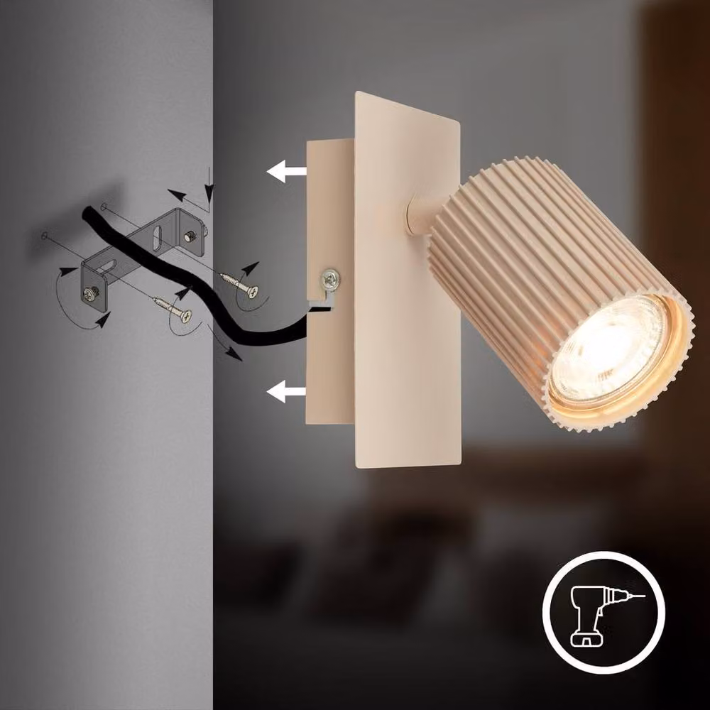 Briloner Beige Metal Wall Light Spotlight for Reading and Task Lighting, GU10 – 3