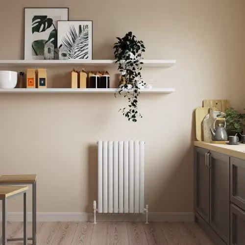 UK Radiators Omeara White Elliptical Tube Horizontal Designer Radiator, H: 800 mm, W: 522 mm – 2