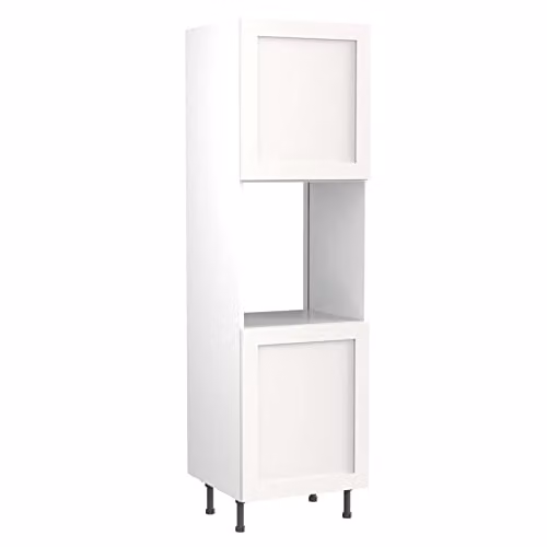 Kitchen Kit Shaker Door Tall Flatpack Oven Housing Unit, White Matt, W: 60 cm, D: 57 cm, H: 212 cm