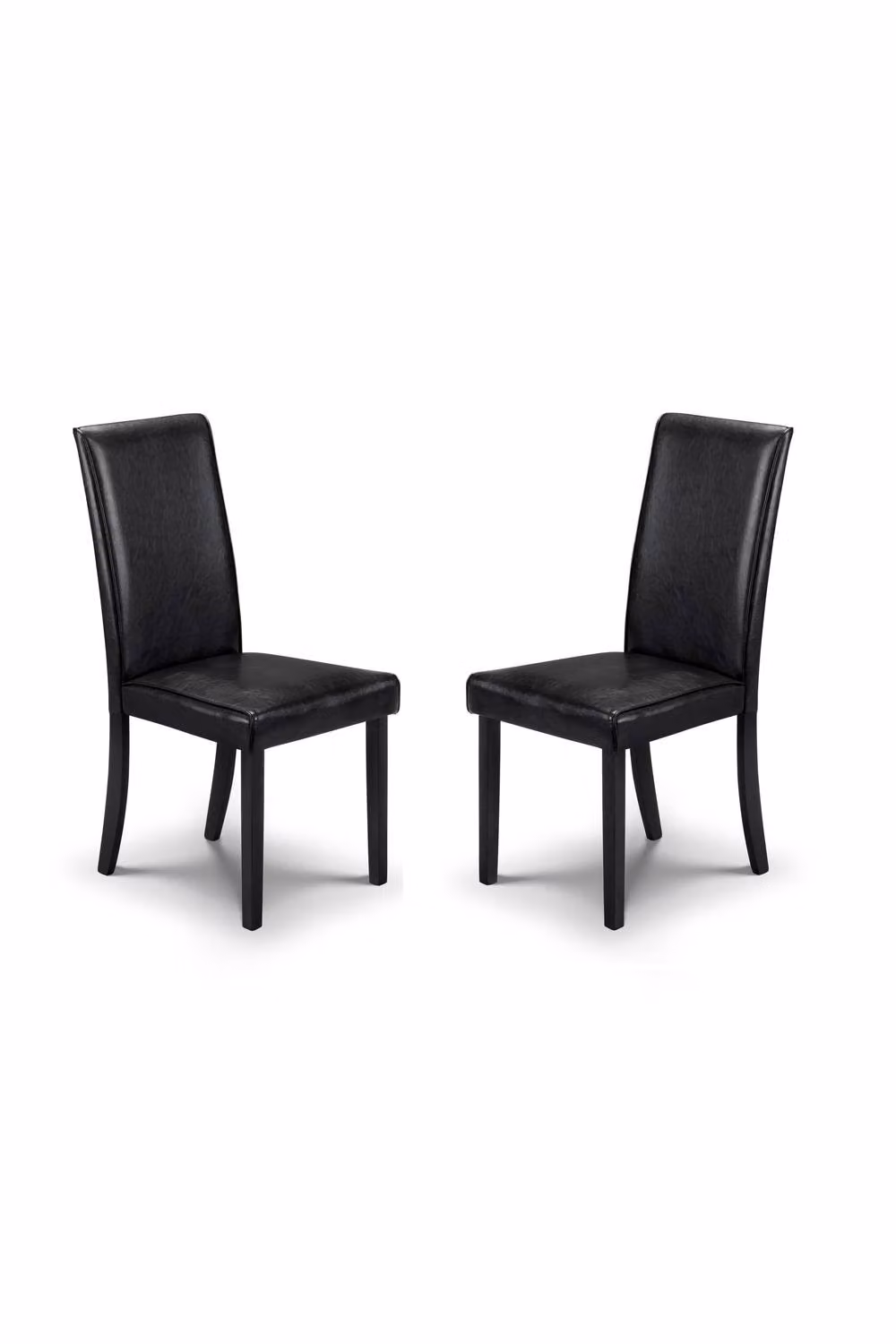 Julian Bowen Hudson High Back Upholstered Dining Chairs Set of 2 in Black Synthetic Leather – 2