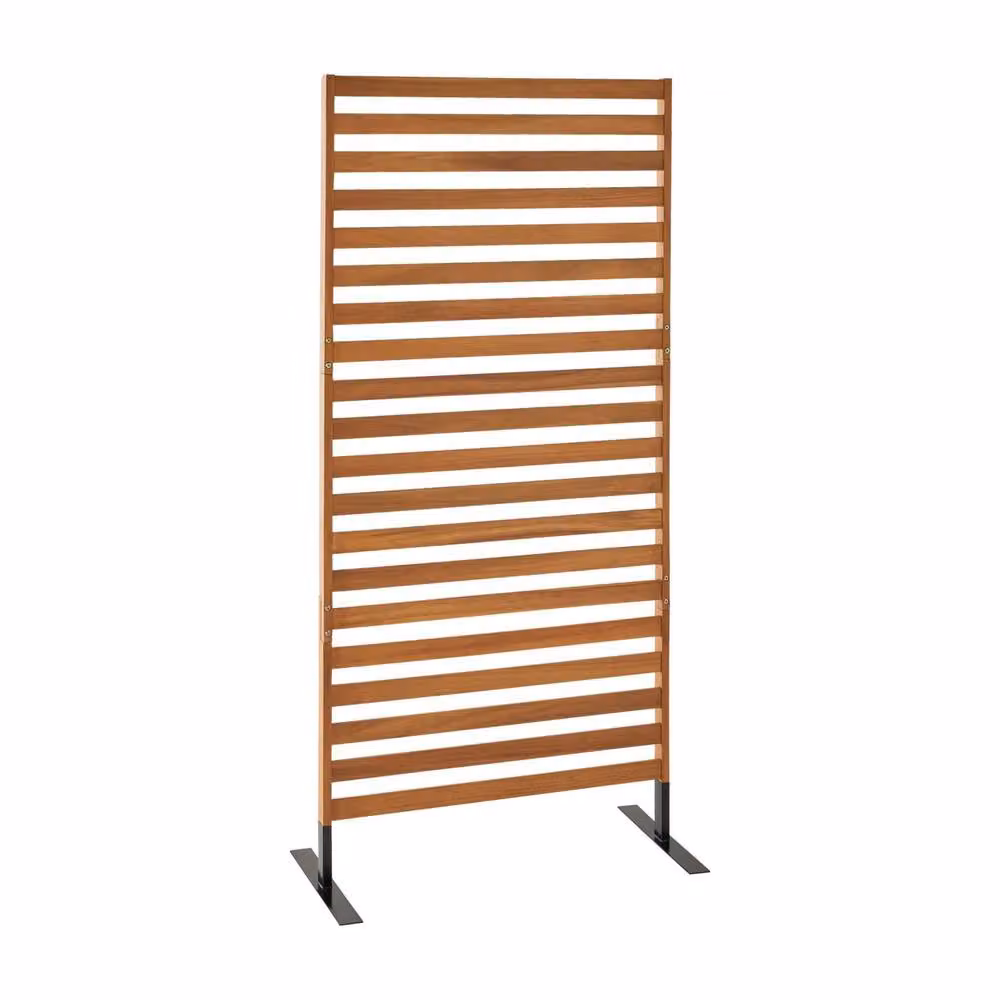 Sweek Brown Freestanding Wooden Outdoor Screen Board, W/D/H: 80 x 40 x 1 cm – 2