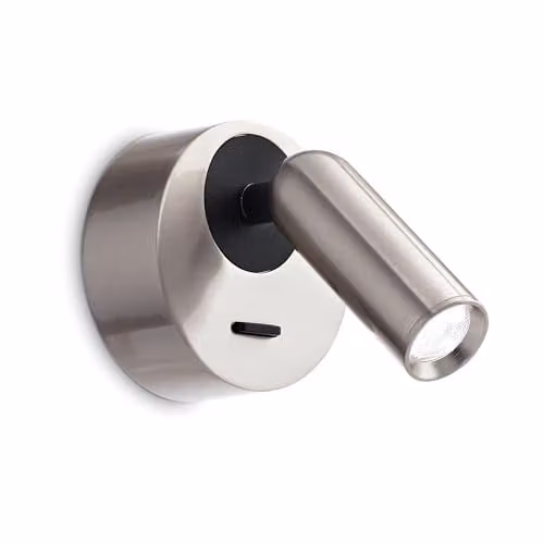 Netlighting Bean LED Round Wall Reading Light in Grey and Silver with 3000K Warm White Light