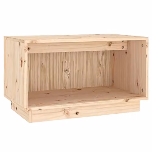 vidaXL Solid Wood Pine Wall Mounted TV Cabinet and Floating Storage Shelf in White