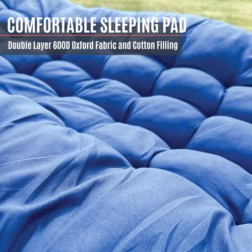 Milestone Camping Folding Camping Bed with Detachable Foam Sleeping Pad in Blue, W/D/H: 190 x 69 x 53 cm – 2