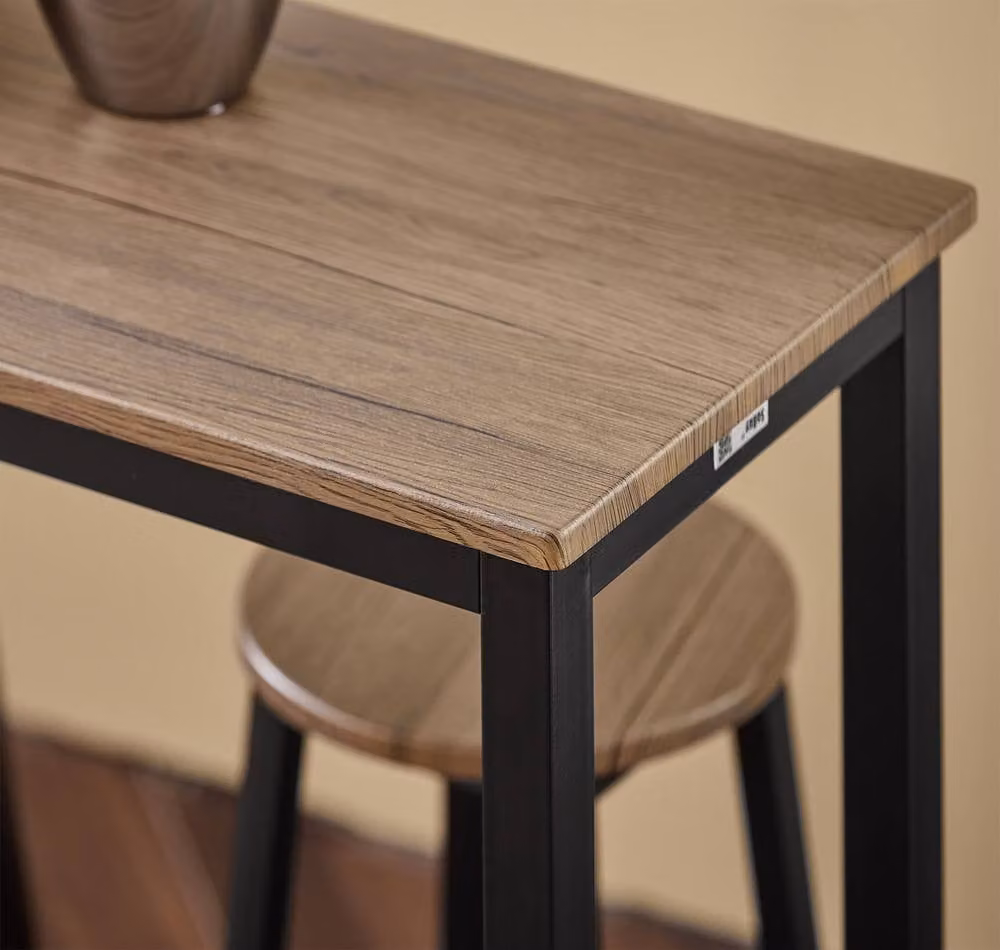 SoBuy Industrial Bar Table and 4 Stools Set in Brown – 4