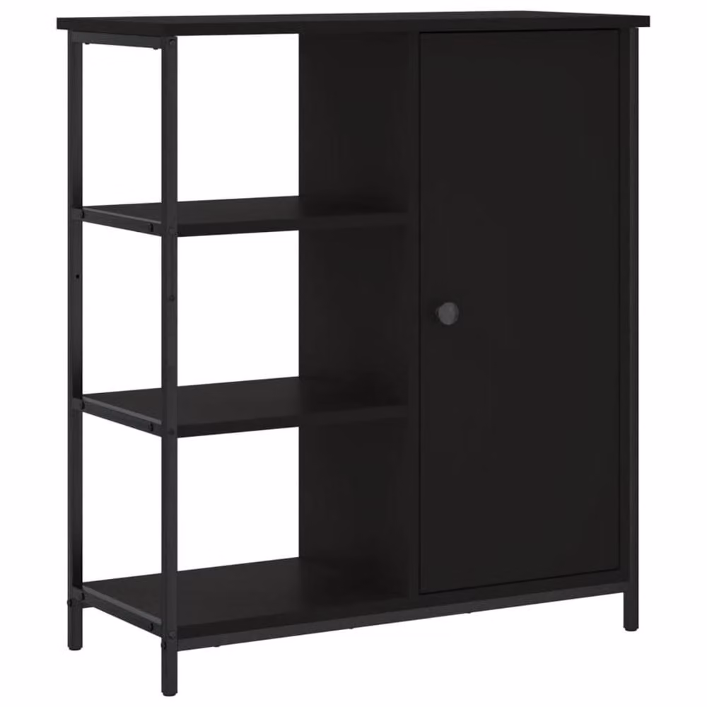 Berkfield Home Modern Black Sideboard in Matt Engineered Wood W/D/H: 70 x 30 x 80 cm – 3
