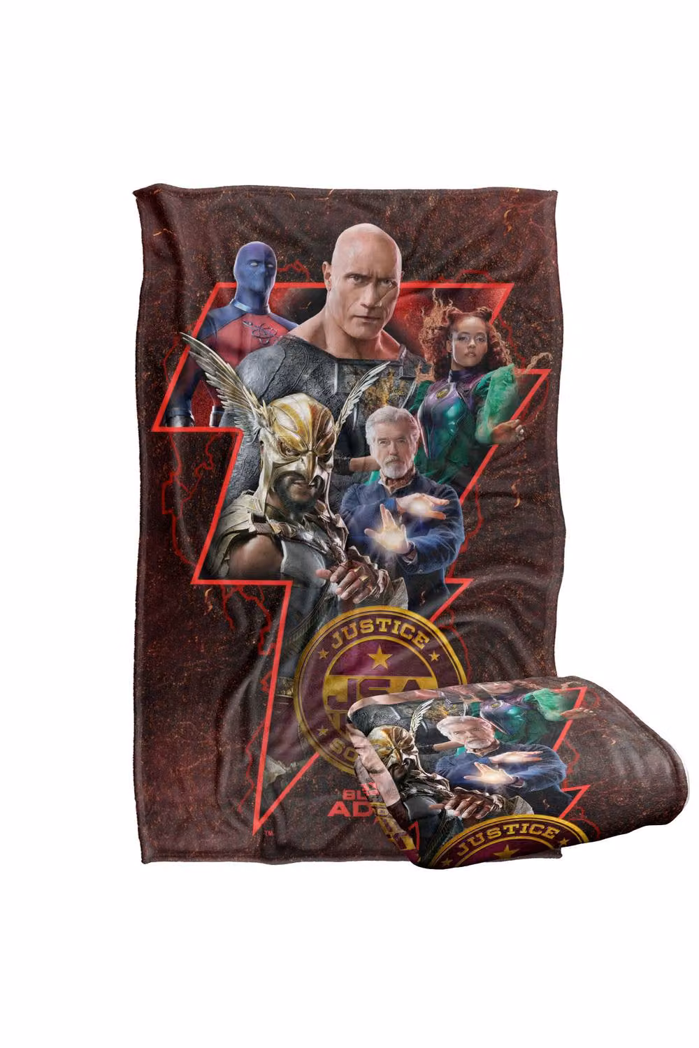 LOGOVISION Black Adam Character Super Soft Fleece Throw Blanket, Multicolour, W: 91 cm, L: 147 cm – 6