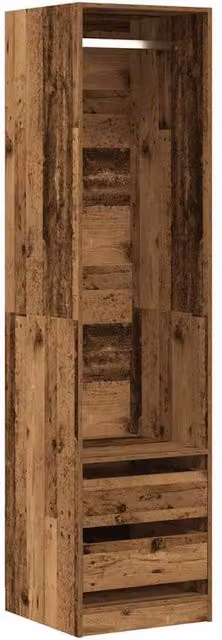 Berkfield Home Old Wood Wardrobe in Brown, W/D/H: 50 x 50 x 200 cm