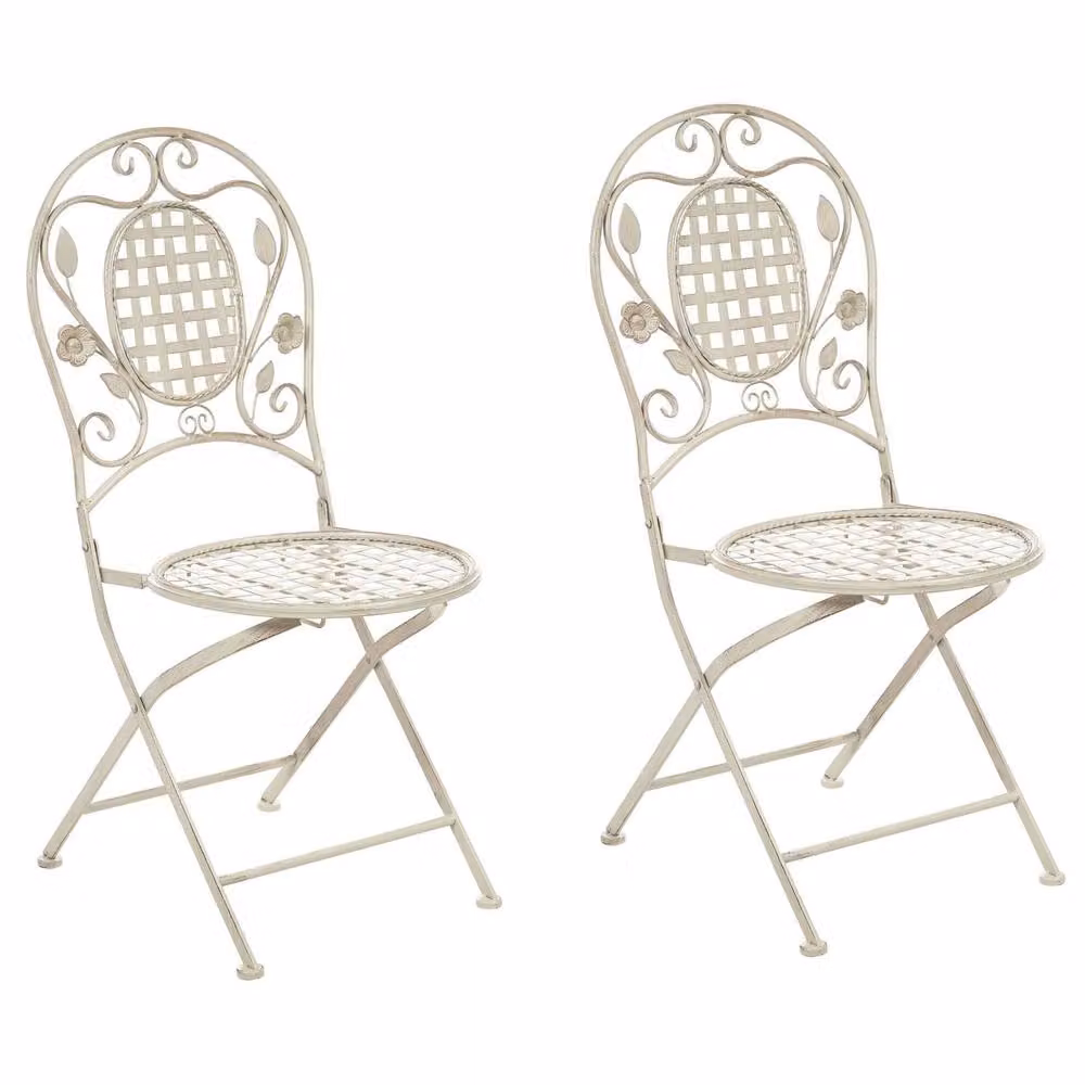 Wyld Haus Provencal Co Garden Chair Set of 2 in White Powder Coated Steel – 2