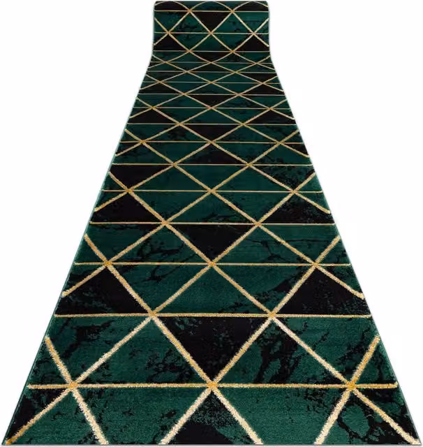 RugsX Exclusive Emerald Green Geometric Runner, W: 120 cm, L: 270 cm