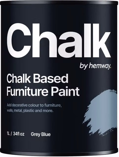 Hemway Chalk Based Furniture Paint in Flat Matt Grey Blue, 1L