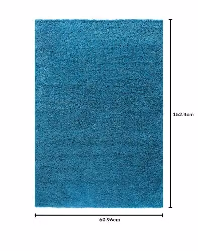Serdim Rugs Petrol Plain Modern Machine Woven Living Room Area Rug, W: 80 cm, L: 150 cm – 2