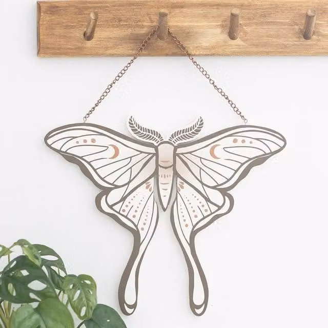 Uniqueful Luna Moth Hanging Wall Plaque in Beige
