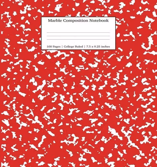 Young Dreamers Press Red and Multicolour Marble Composition Notebook with Lined Paper