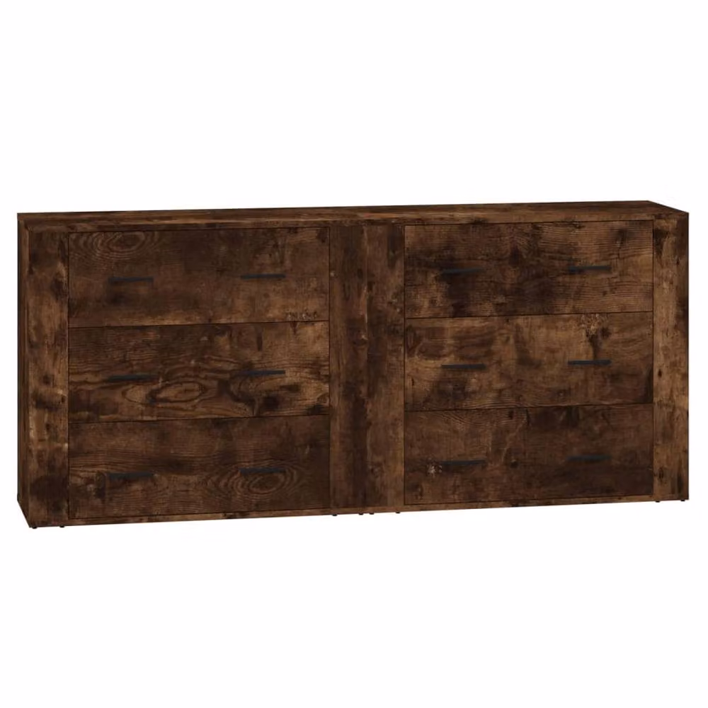 Berkfield Home Set of 2 Smoked Oak Sideboards in Brown Engineered Wood – 2