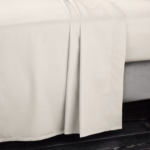 Bianca 400 Thread Count Cotton Sateen Flat Sheet, Oyster/Beige
