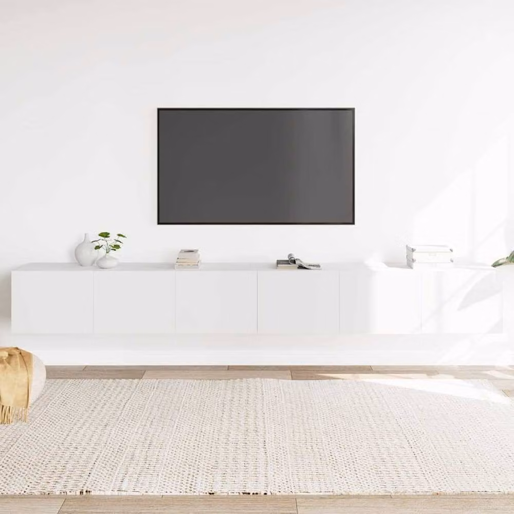 Berkfield Home 3 Piece Classic White Matt MDF TV Cabinet and Lowboard Set
